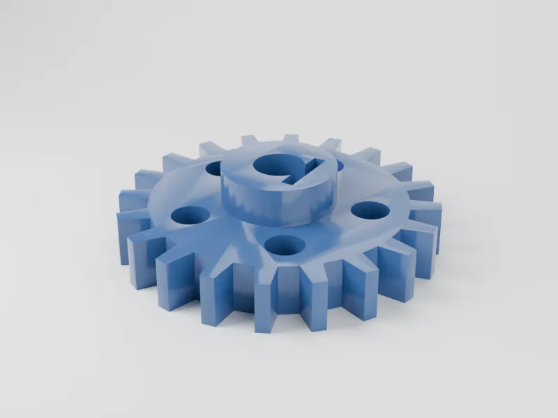 Example part in Ultra-Tough Resin Blue